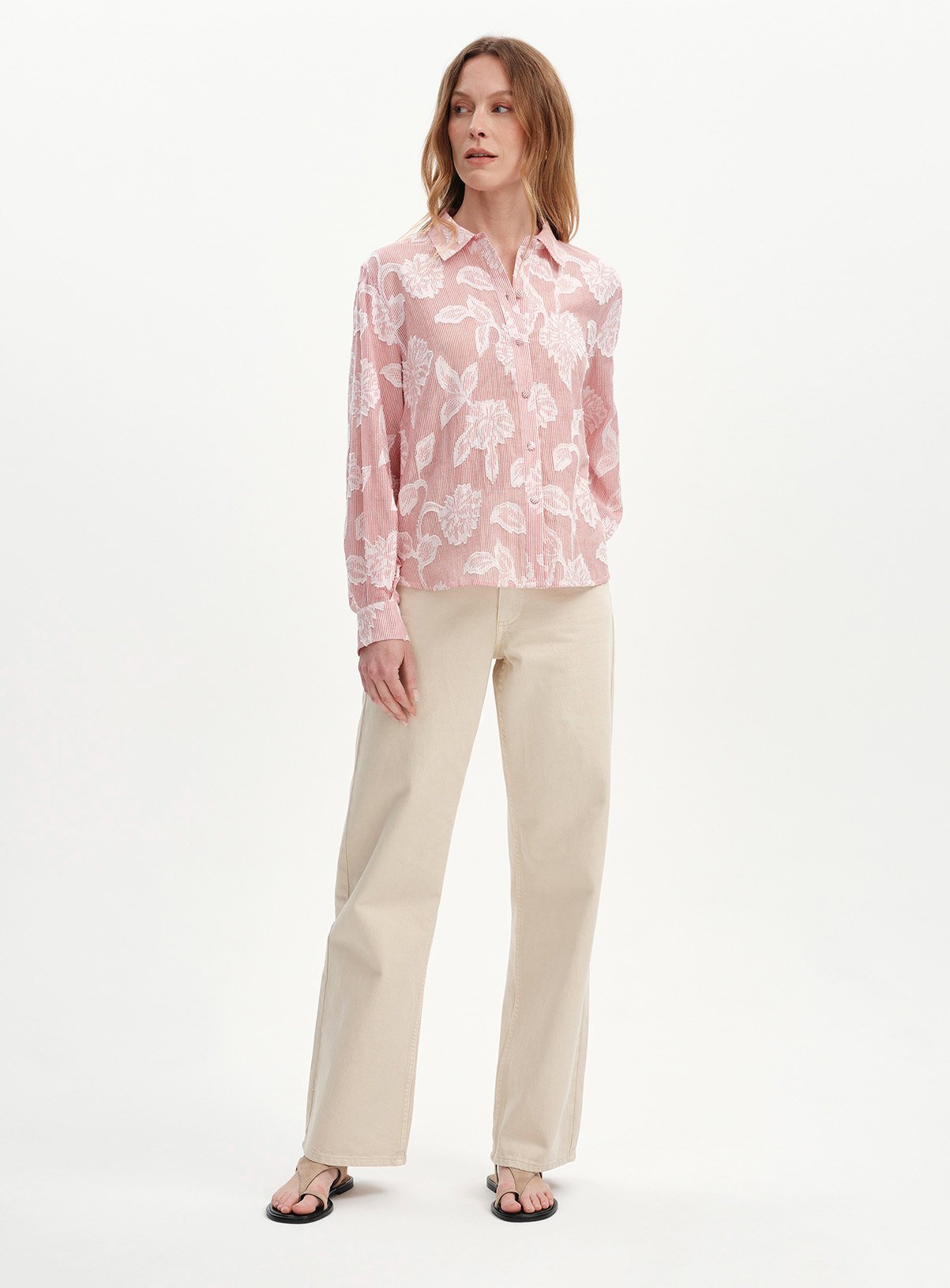 FINERY Heidi Floral Stripe Collared Blouse 20 - Image 3 thumbnail